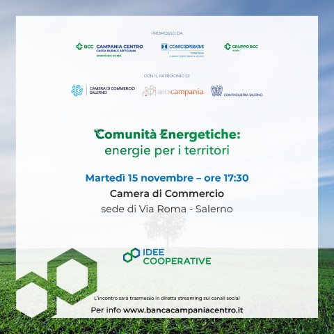 “Comunità energetiche: energie per i territori”, martedì 15 novembre convegno alla Camera di Commercio